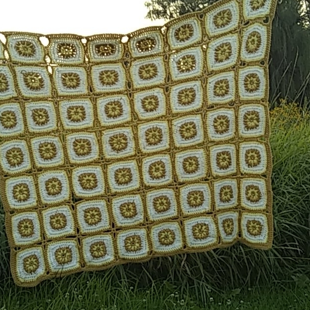 Sunburst Handmade Afghan BOHO Hippie